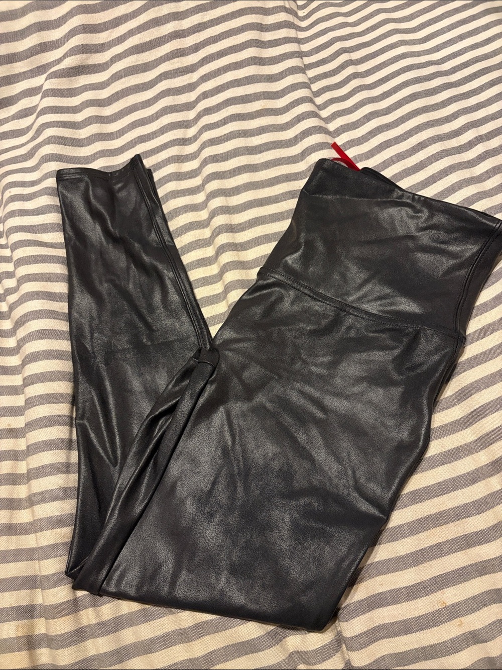 SPANX Black Faux-Leather High-Rise Jeggings